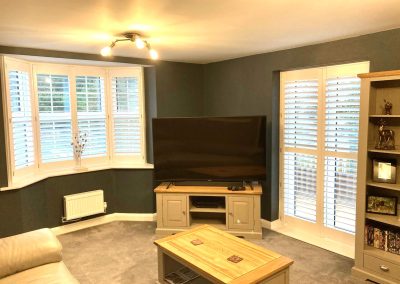 Shutters for bay windows and doors in Blaydon. Interior shutters supplied and fitted in Newcastle upon Tyne and across the North East by Signature Window Shutters.
