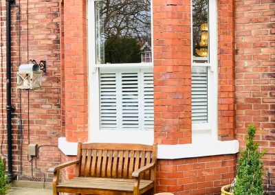 Tier on tier Plantation shutters supplied and fitted in Newcastle upon Tyne and across the North East by Signature Window Shutters.