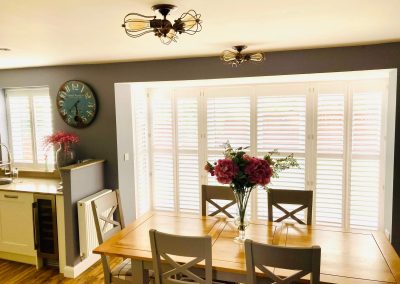 Plantation shutters for patio doors. Supplied and fitted in Newcastle upon Tyne and across the North East by Signature Window Shutters.