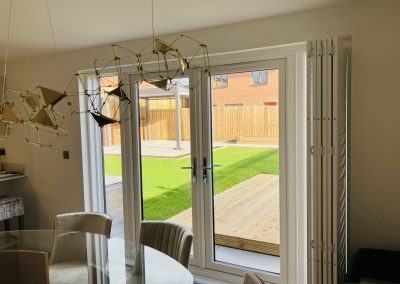 Patio door shutters supplied and fitted in Newcastle upon Tyne and across the North East by Signature Window Shutters.