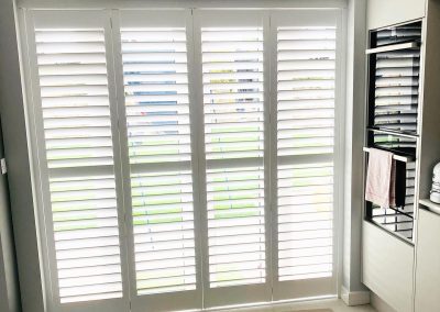 Shutter blinds for patio doors. Supplied and fitted in Newcastle upon Tyne and across the North East by Signature Window Shutters.