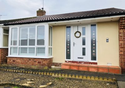 Plantation shutters for bay windows supplied and fitted in Newcastle upon Tyne and across the North East by Signature Window Shutters. Wooden shutter blinds.