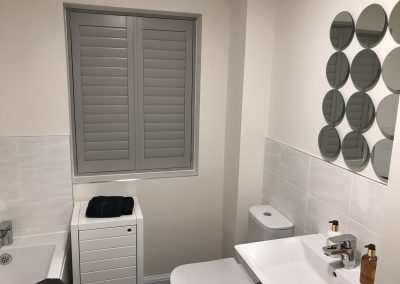 Waterproof bathroom window shutters supplied and fitted in Newcastle upon Tyne and across the North East by Signature Window Shutters