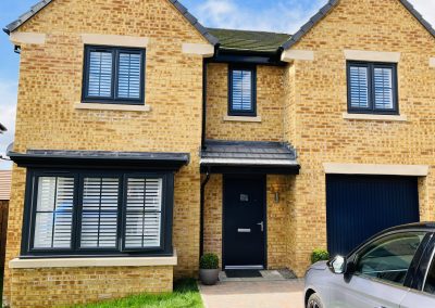 Full height bay window plantation shutters supplied and fitted in Newcastle upon Tyne and across the North East by Signature Window Shutters
