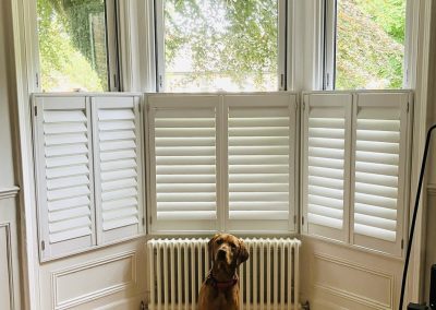Cafe style wooden shutters for windows. Shutter blinds for bay windows Newcastle