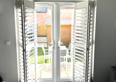 Plantation shutters for doorways, supplied and fitted by Signature Window Shutters across Newcastle upon Tyne and North East England