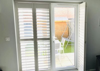 Plantation shutters for doorways, supplied and fitted by Signature Window Shutters across Newcastle upon Tyne and North East England