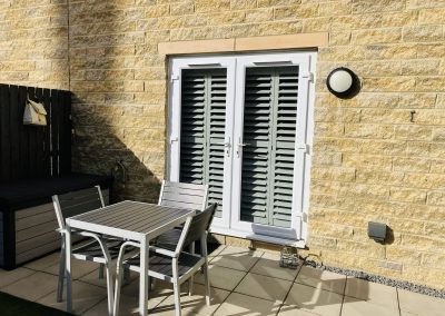 Plantation shutters for doorways, supplied and fitted by Signature Window Shutters across Newcastle upon Tyne and North East England