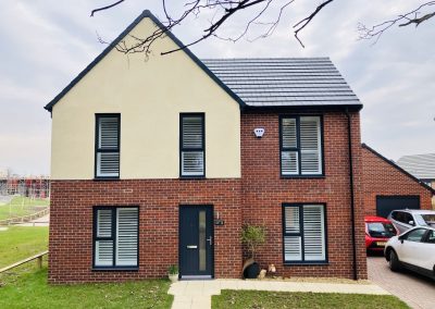 Full height window shutters on a new build in Northumberland.
