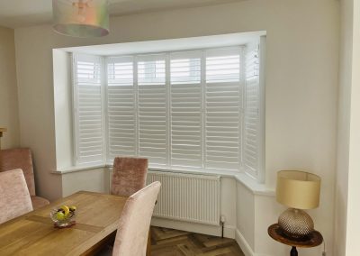 Window shutter blinds for bay windows. Bay window shutters fitted in Gateshead by Signature Window Shutters