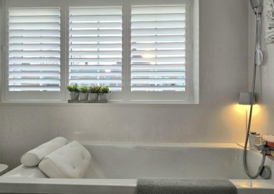 Window shutters for bathrooms by Signature Window Shutters